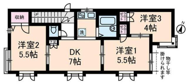 メゾン エフ(3DK/2階)の間取り写真
