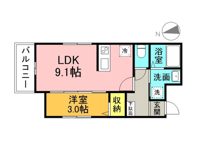 セブンプロート船越南(1LDK/3階)の間取り写真