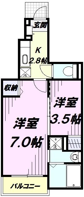 ラ ナチュール(1SK/1階)の間取り写真