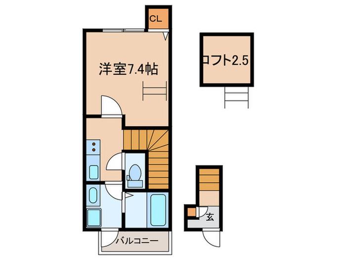 あんしん熊野町(ワンルーム/2階)の間取り写真