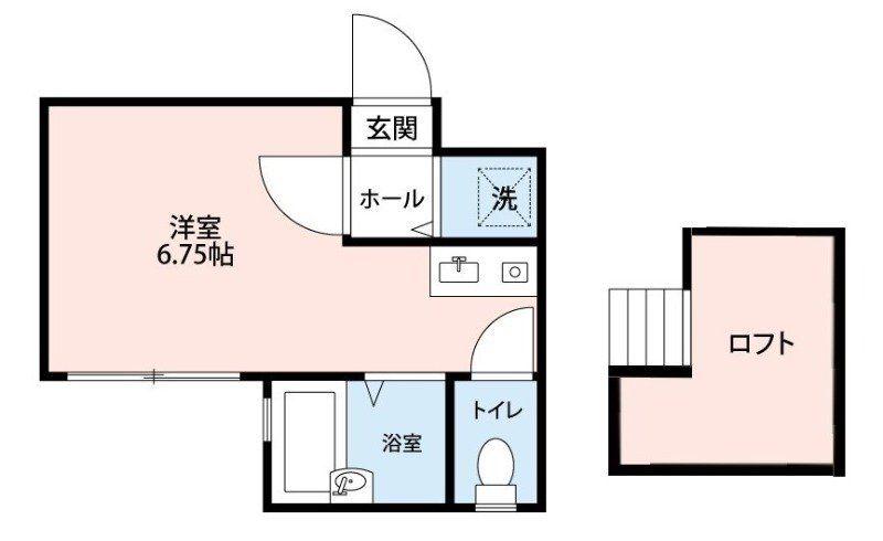 ロッシェル東林間I(ワンルーム/2階)の間取り写真