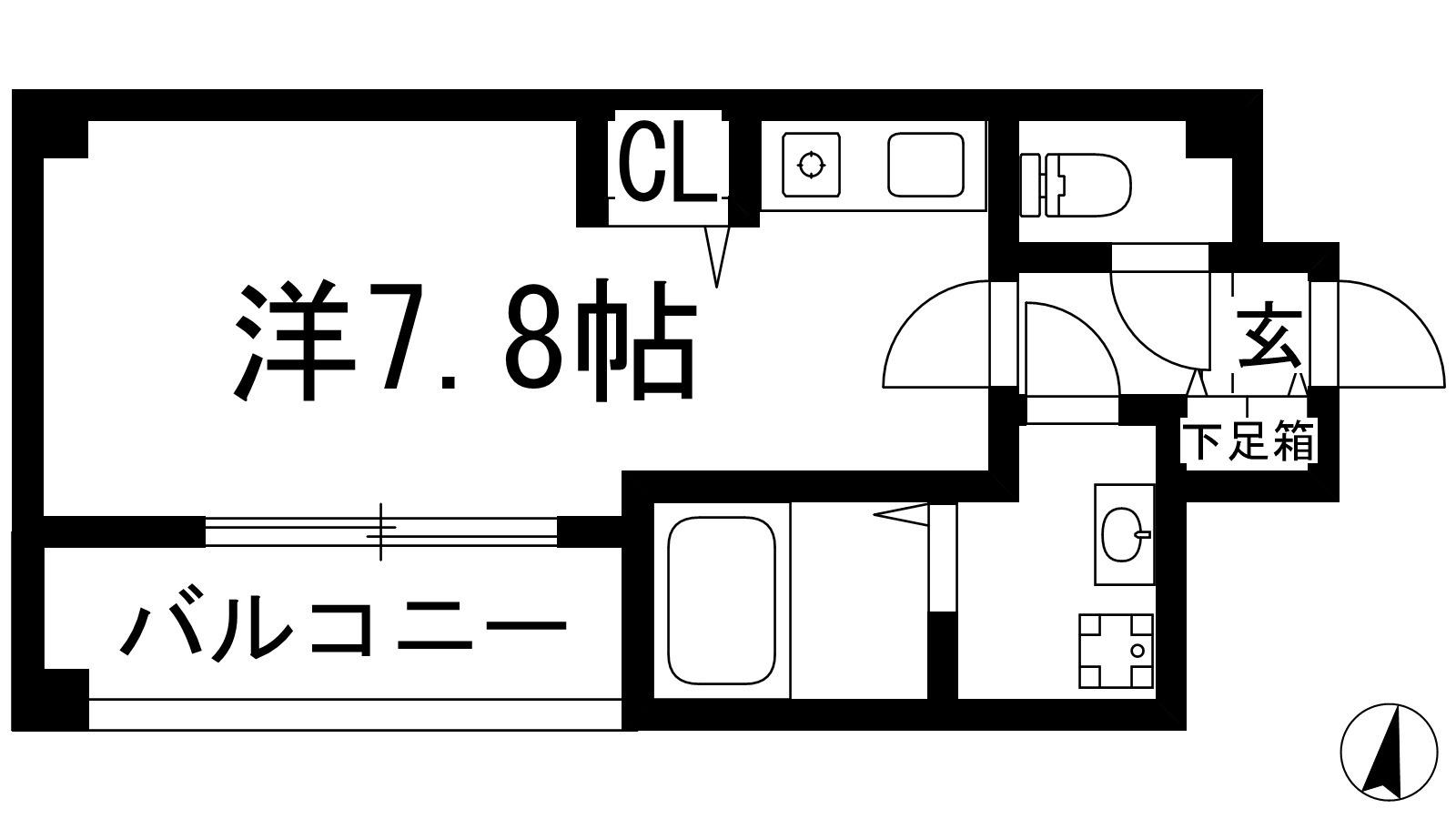 クレハ池田(ワンルーム/1階)の間取り写真