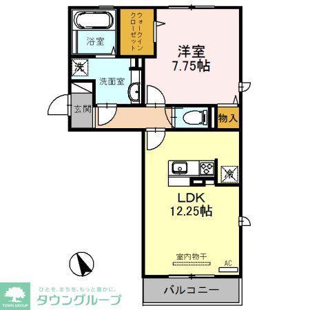 ヴァンクール(1LDK/3階)の間取り写真