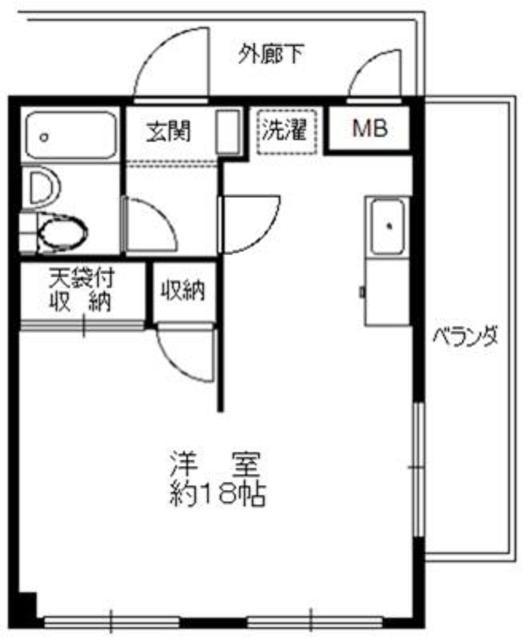 コーセーレヂデンス(ワンルーム/3階)の間取り写真