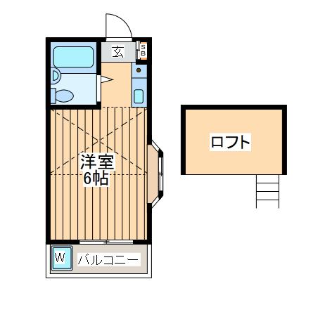 ロイヤルハイツ錦町(ワンルーム/2階)の間取り写真