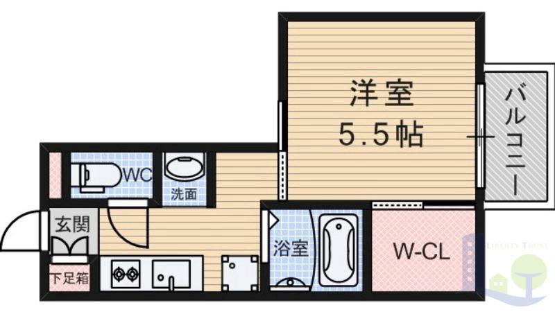 ワイズフォートレス(1K/2階)の間取り写真