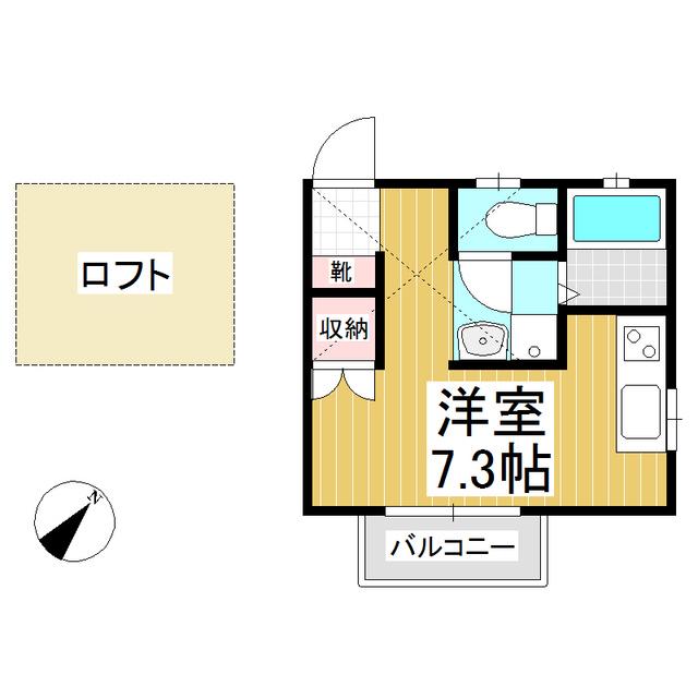 プラスアルファ(ワンルーム/1階)の間取り写真