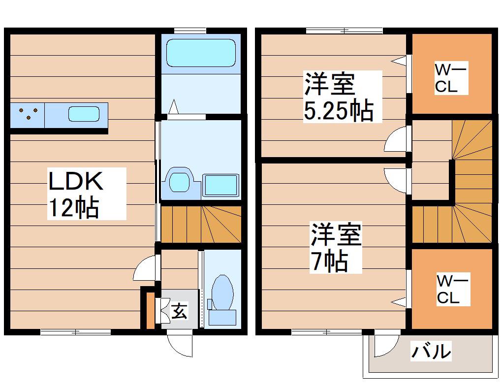 エリタージュ(2LDK/1階)の間取り写真
