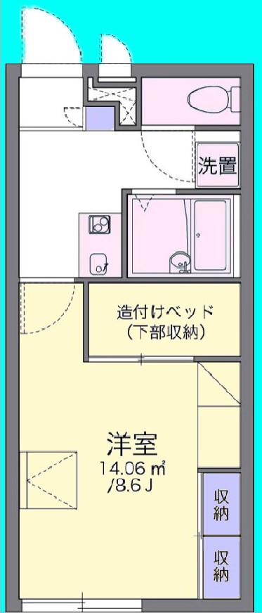 辻九第三(1K/1階)の間取り写真