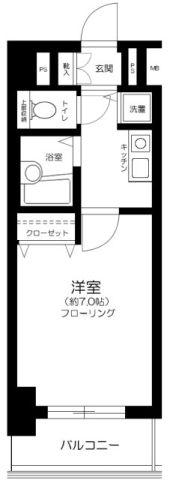 メインステージ茅場町(1K/9階)の間取り写真