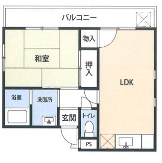 コンフォート名谷III(1LDK/1階)の間取り写真