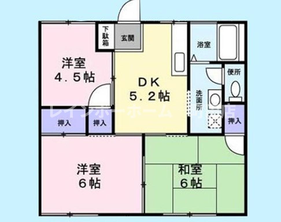 コーポ三晃B(3DK/1階)の間取り写真