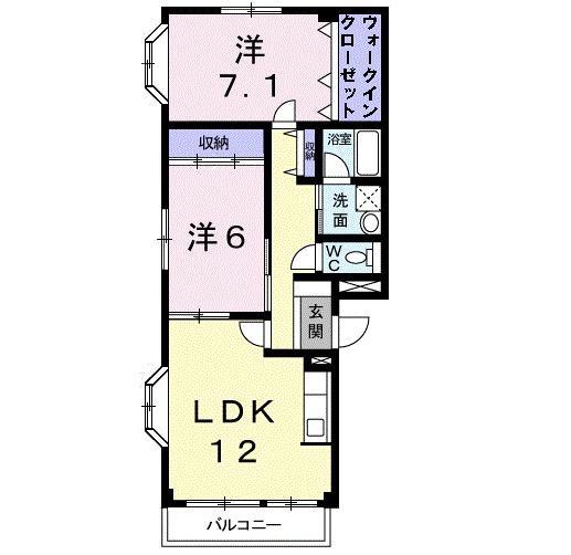 ソレアードニシキ(2LDK/2階)の間取り写真