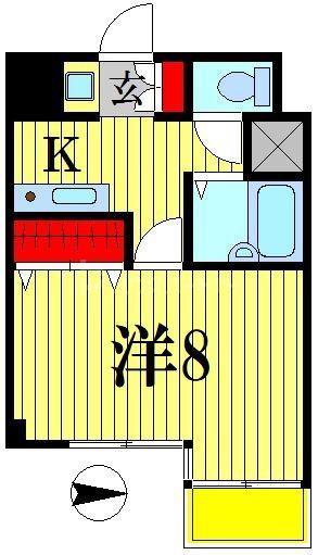 日創北小金ビル(1K/7階)の間取り写真