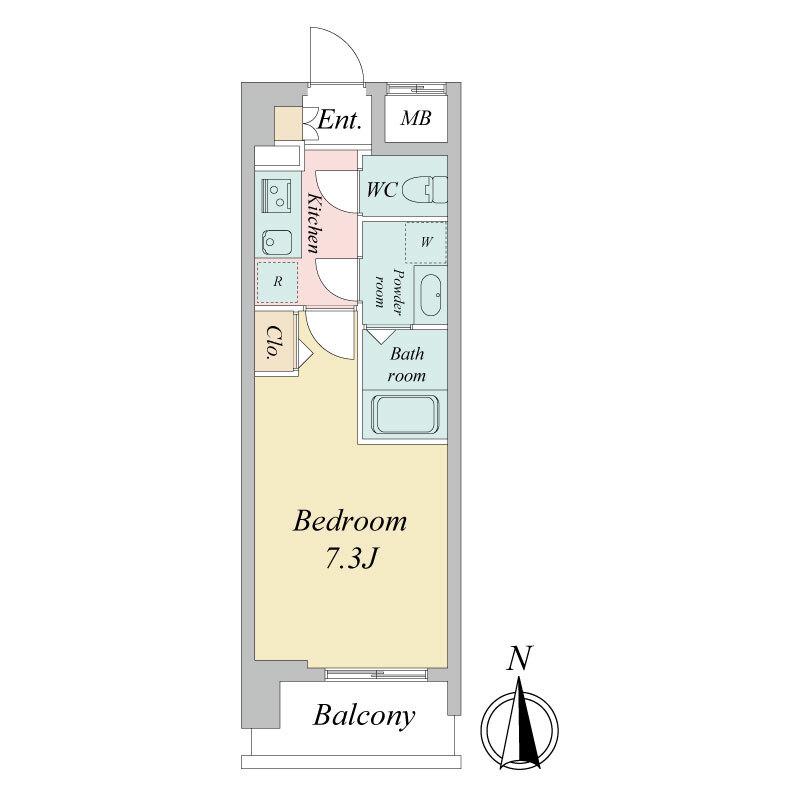 ドゥーエ蒲田(1K/7階)の間取り写真