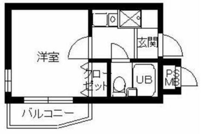 スカイコート宮崎台第4(1K/2階)の間取り写真