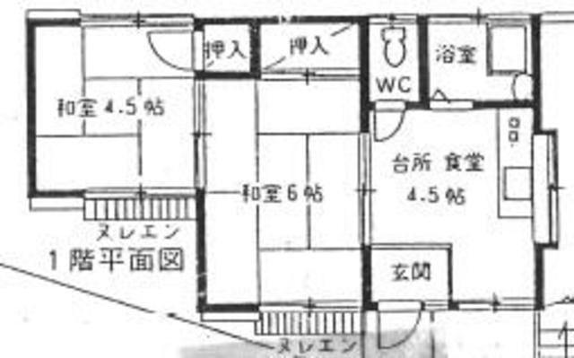 西寺方ハイム(2DK/2階)の間取り写真