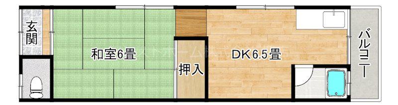 大槻文化(1DK/2階)の間取り写真