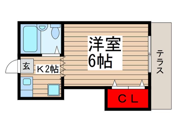 ボナール上本郷(1K/1階)の間取り写真