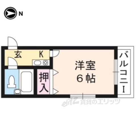 アネックスK(1K/2階)の間取り写真