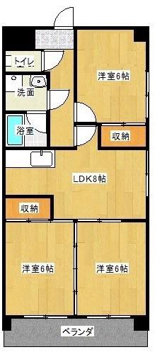 アビタシオン千種(3LDK/2階)の間取り写真