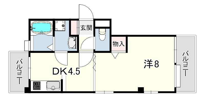 アイビーヒルズ甲東園2(1DK/5階)の間取り写真