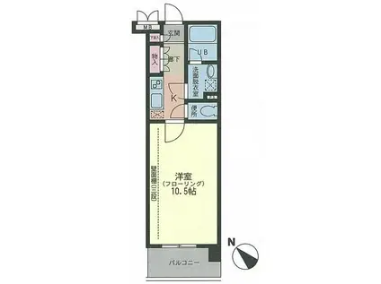 アイズ新横浜(1K/10階)の間取り写真