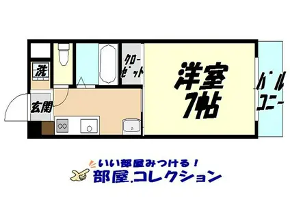 コートヒルズ(1K/3階)の間取り写真