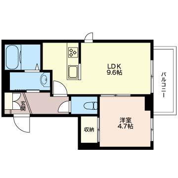 PORTE BONHEUR NAKANO(1LDK/3階)の間取り写真