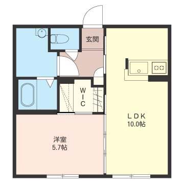 KARASU I(1LDK/2階)の間取り写真