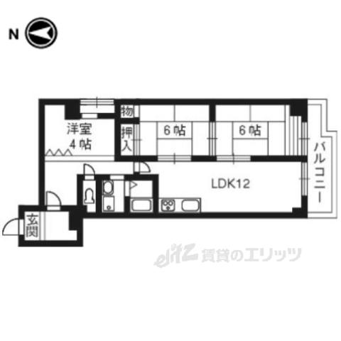 ルネ河原町マンション(3LDK/3階)の間取り写真