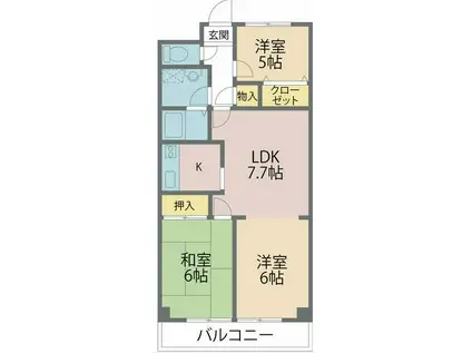 ペアシティ2(2LDK/5階)の間取り写真