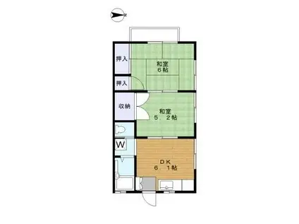 コーポK&K(2DK/2階)の間取り写真