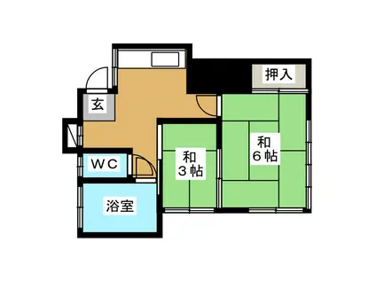 青木荘(2K/2階)の間取り写真