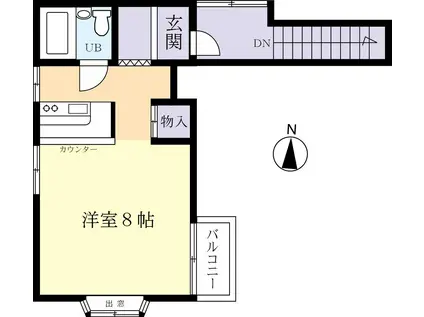 モンテコート(1K/2階)の間取り写真