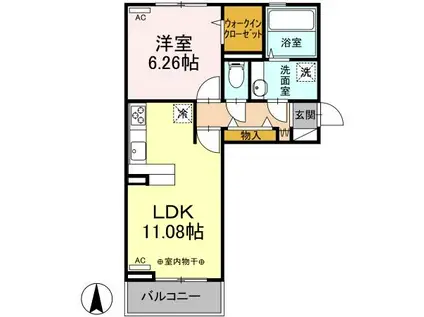 ルミエール(1LDK/2階)の間取り写真
