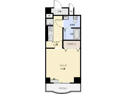 キャトルセゾン通町マンション(1K/5階)の間取り写真