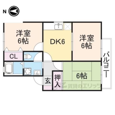サニースクエアA(3DK/2階)の間取り写真