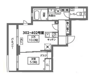 ヴェルデフォレスタ代々木公園(1LDK/4階)の間取り写真