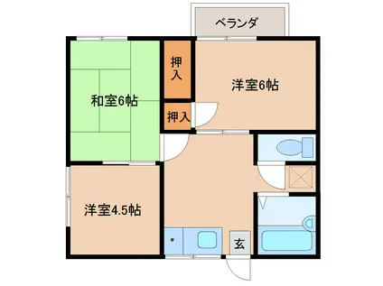 ハウスいまがわ(3K/1階)の間取り写真