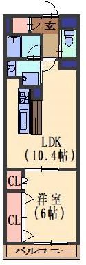 STANZA神村(1LDK/2階)の間取り写真