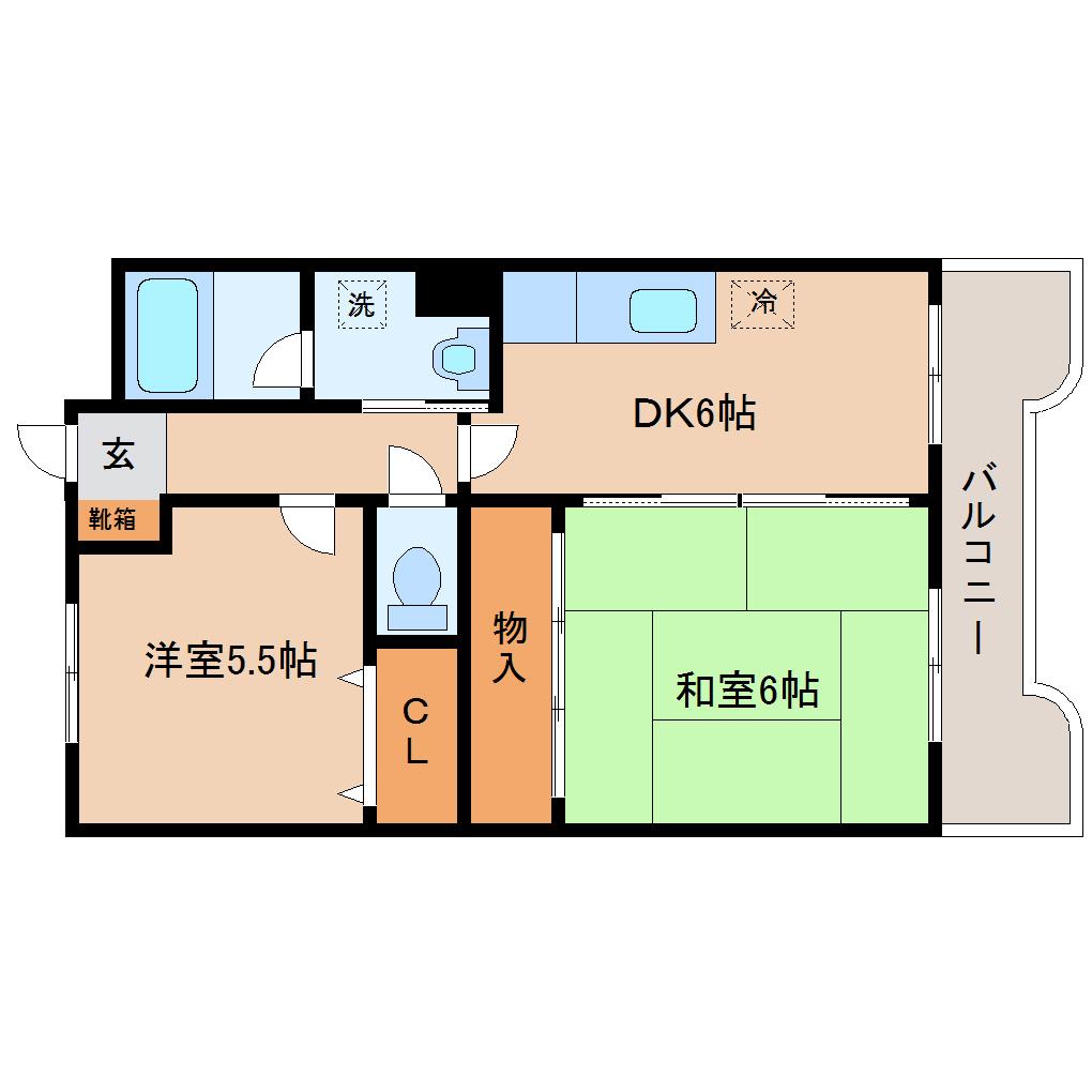 PALCITY426(2DK/2階)の間取り写真