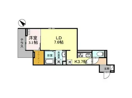 D-ROOM東田町PJ(1LDK/2階)の間取り写真
