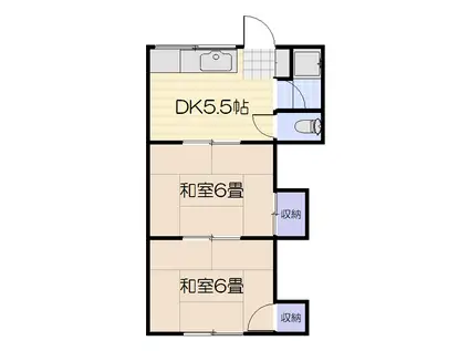 豊成アパート(2DK/2階)の間取り写真