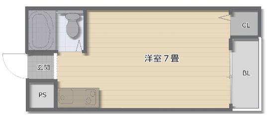 えび寿マンション(ワンルーム/4階)の間取り写真