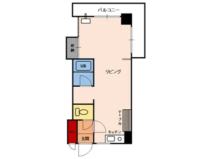 サンライズコスモ(1DK/2階)の間取り写真