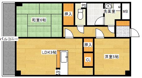 双葉ヒルズ横川駅前(2LDK/3階)の間取り写真