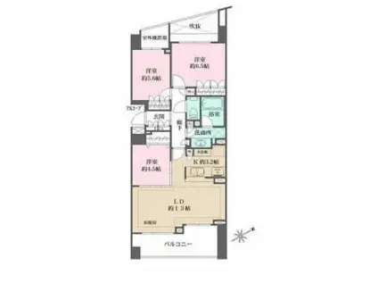 パークハウス フォレストリエ(3LDK/5階)の間取り写真