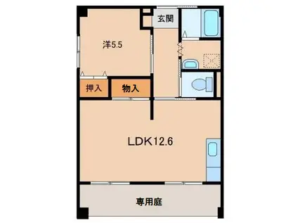 メゾン・ド・ソーラス(1LDK/1階)の間取り写真