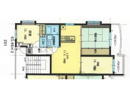 PALACEU(3LDK/2階)の間取り写真